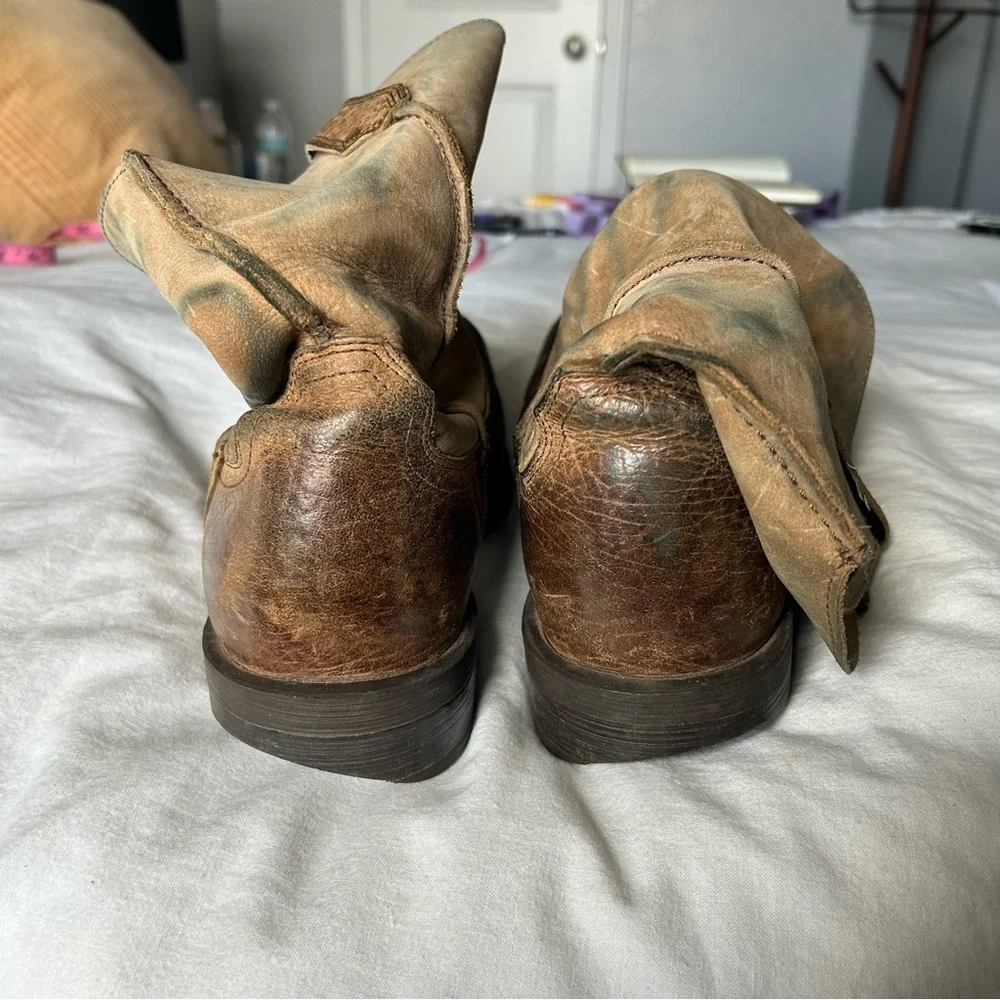 Men’s Brown Ariat Rambler Western Leather Boots Size 10 |A4